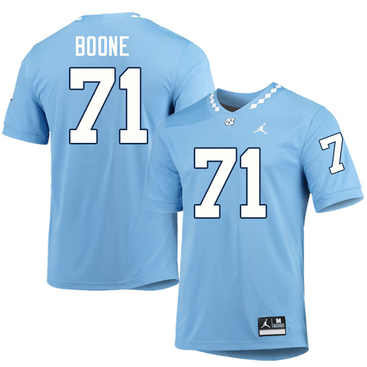 #71 William Boone North Carolina Tar Heels College Football Jersey Stitched-Carolina Blue